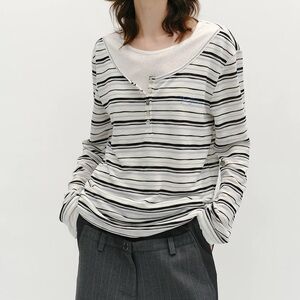 NWT Striped Black and White Women's Top